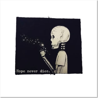 Hope Never Dies Skeleton Blowing Dandelion Posters and Art